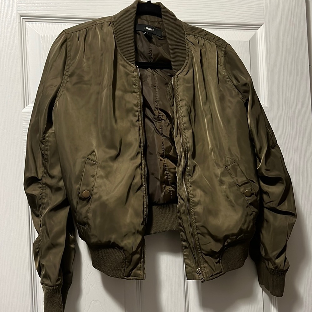 Olive green bomber jacket